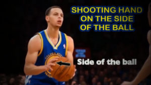 Steph Curry shooting front view of hand placement 