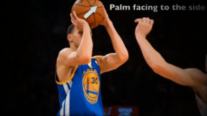 Steph Curry shot fundamentals palm rotating towards rim 